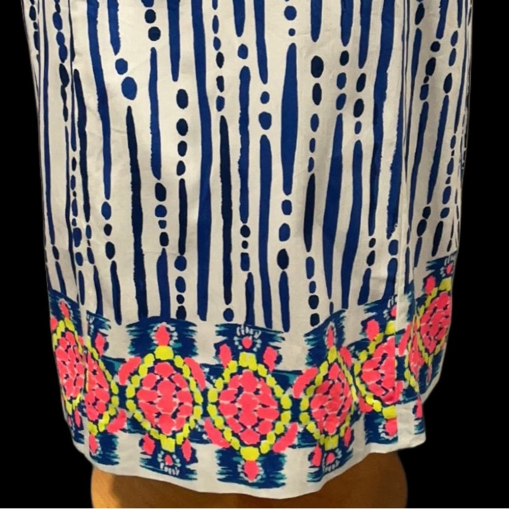 LILLY PULITZER Iveigh Blue Crush Bay Stripe Summer Halter Shift Dress Size 10 - Picture 6 of 12